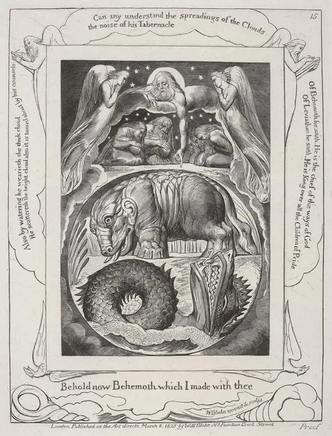 William Blake, The Book of Job, “God Shows Job His Creative Powers,” 1825, engraving.