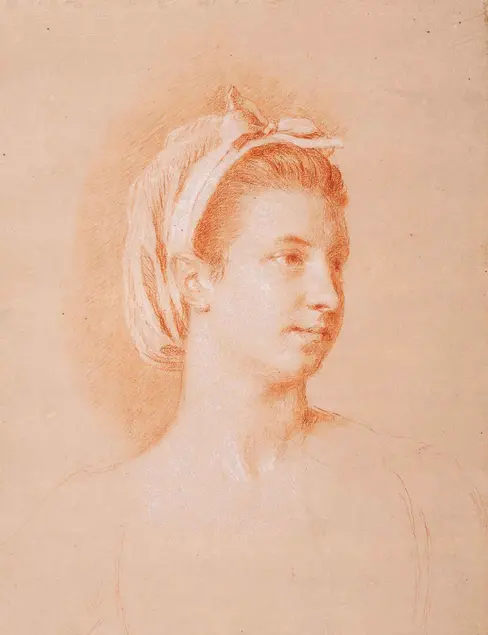 Allan Ramsay II (British, 1713-1784), Amelia Ramsay, 1776, red pencil heightened with white on tinted paper. The Huntington Library, Art Collections, and Botanical Gardens, Sir Bruce Ingram Collection.