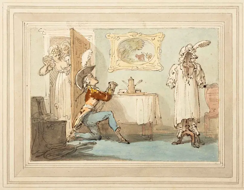 Thomas Rowlandson (British, 1756-1827), Force of Imagination, late 18th century, pen and watercolor, The Huntington Library, Art Collections and Botanical Gardens. Gift of Mrs. Edward W. Bodman.