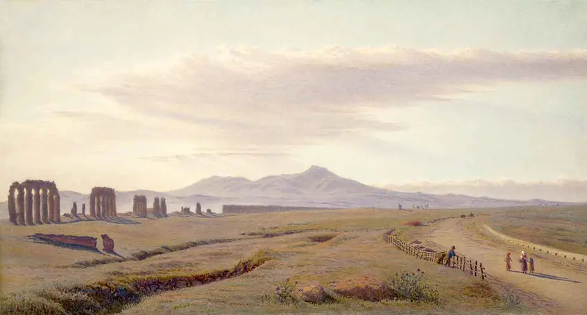 Anna E. Blunden (British, 1830-1915), Dawn in an Ancient Land, 1871, watercolor, The Huntington Library, Art Collections, and Botanical Gardens