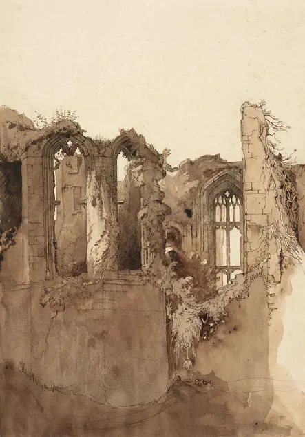 John Ruskin (British, 1819-1900), Kenilworth, n.d., pen and wash over pencil, The Huntington Library, Art Collections, and Botanical Gardens, Gilbert Davis Collection