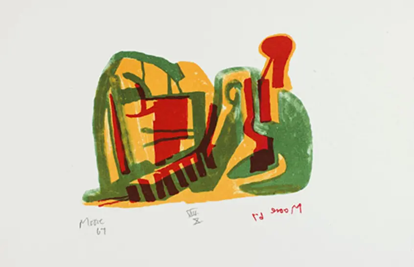 Henry Moore, Reclining Figure, 1967, lithograph, 19 ½ x 15 in. The Huntington Library, Art Collections, and Botanical Gardens. Gift of Philip and Muriel Berman Foundation. © The Henry Moore Foundation. All Rights Reserved, DACS 2017 / henry-moore.org