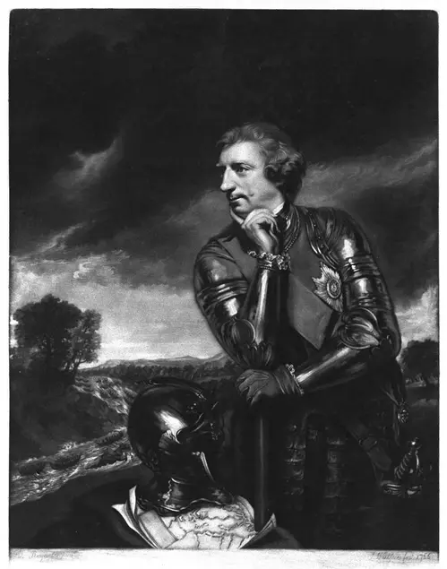 Lord Amherst, 1766, James Watson after Joshua Reynolds, Mezzotint, Huntington Library, Art Collections, and Botanical Gardens.