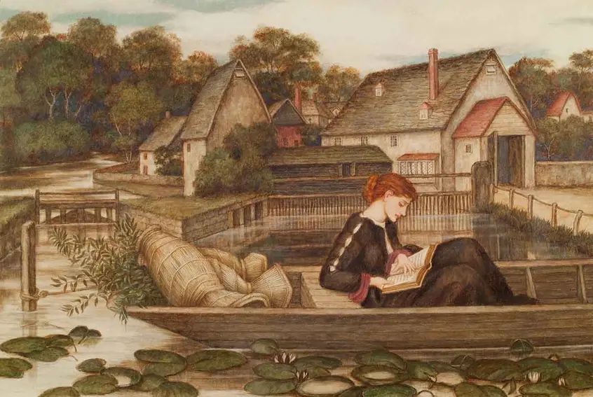 John Roddam Spencer Stanhope, The Millpond, n.d. Watercolor and bodycolor. Huntington Library, Art Collections, and Botanical Gardens.
