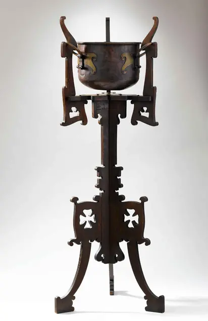 Charles Rohlfs (American, 1853-1936), Plant Stand, 1903. Oak and copper, 50 7/8 x 19 3/8 inches. Private Collection. Photo by Gavin Ashworth © American Decorative Art 1900 Foundation.