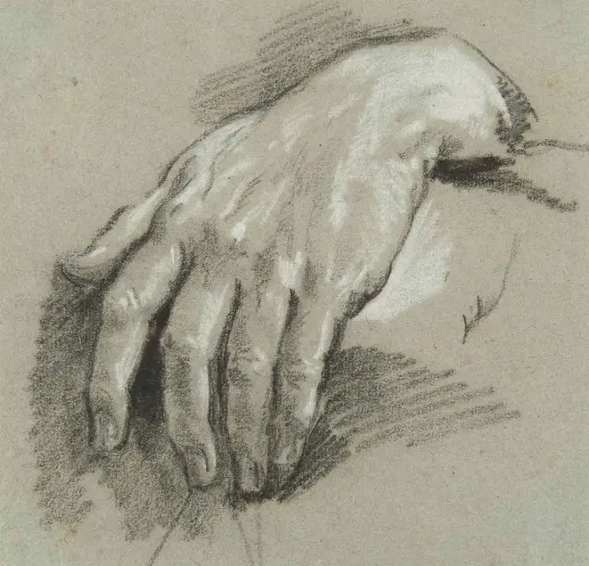 Giovanni Battista Cipriani, Study of a Hand, mid to late 18th century. Huntington Library, Art Collections, and Botanical Gardens.