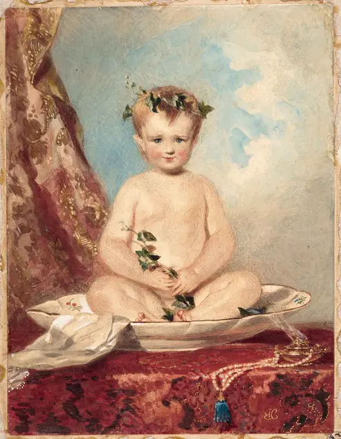 Alfred Edward Chalon (British, 1780-1860), Infant Bacchus, c. 1850, watercolour. Gilbert Davis Collection.