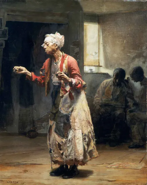 Alfred Kappes (1850–1894), Tattered and Torn, 1886, oil on canvas, 40 × 32 in. Smith College Museum of Art, Northampton, Mass. Purchased with the Beatrice Oenslager Chace, Class of 1928, Fund; the Rita Rich Fraad, Class of 1937, Fund for American Art; the Kathleen Compton Sherrerd, Class of 1954, Fund for American Art; and with restricted acquisition funds