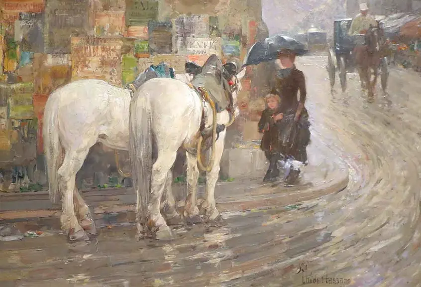 Childe Hassam (1859–1935), Paris Street Scene