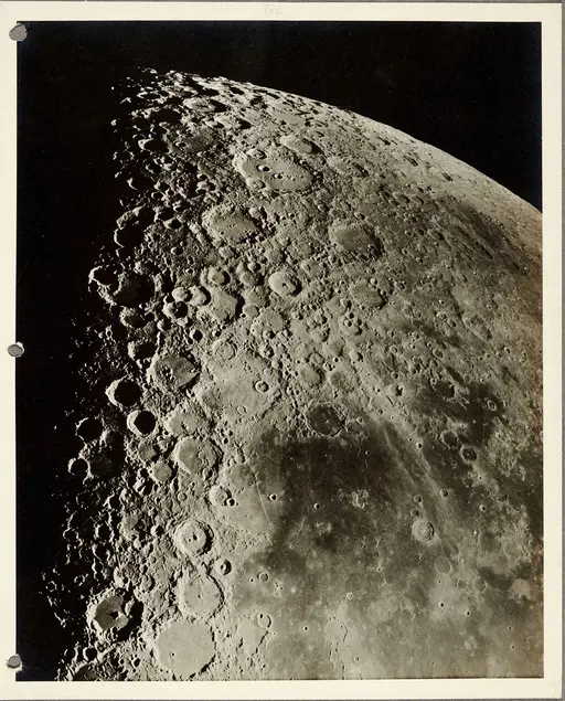 Francis Gladheim Pease (1881–1938), South Central Portion of the Moon at Last Quarter, Made with the 100-Inch Reflector, September 15, 1919. Gelatin silver print. The Huntington Library, Art Collections, and Botanical Gardens.