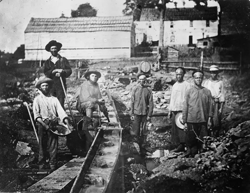 Chinese Miners at the head of the Auburn Ravine, ca. 1852
