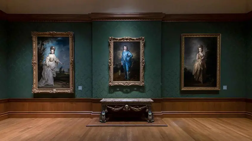 Installation view of The Blue Boy in The Huntington Art Gallery. Photo: John Sullivan. The Huntington Library, Art Museum, and Botanical Gardens.