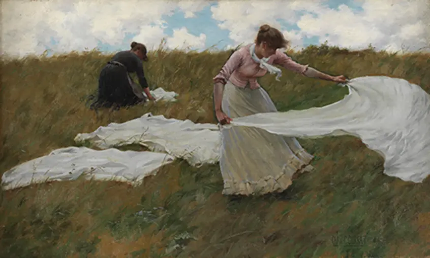 Charles Courtney Curran (1861-1942), A Breezy Day, 1887, oil on canvas, 11 15/16 x 20 in. Pennsylvania Academy of the Fine Arts, Philadelphia, Henry D. Gilpin Fund.