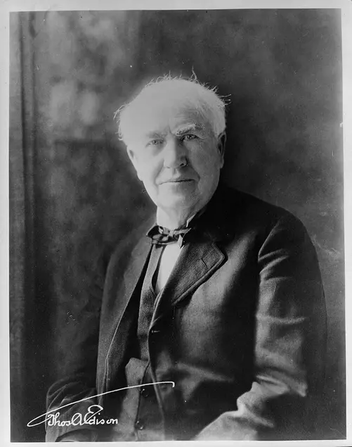 Portrait of Thomas Alva Edison; undated. Southern California Edison Photographs and Negatives Collection. The Huntington Library, Art Museum, and Botanical Gardens.  