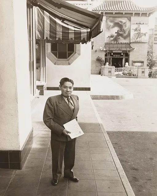 Y.C. Hong in New Chinatown, photograph, 1950s
