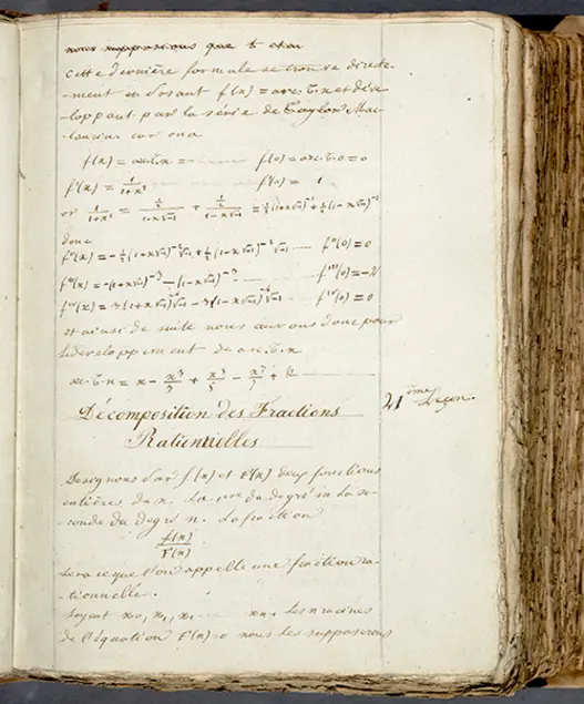 French manuscript volume of Augustin-Louis Cauchy's mathematics lectures