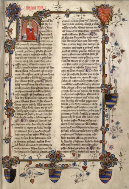 The Magna Carta reissued in 1225, Statutes. England, 15th century. 