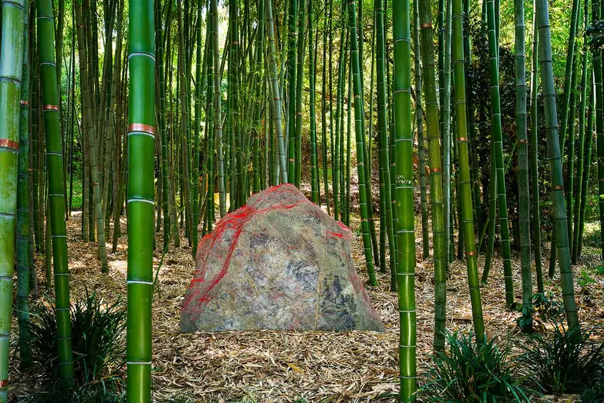 Installation view of "Red Earth" by Lita Albuquerque. The Huntington Library, Art Museum, and Botanical Gardens. Photo by Karl Puchlik, courtesy of the artist.