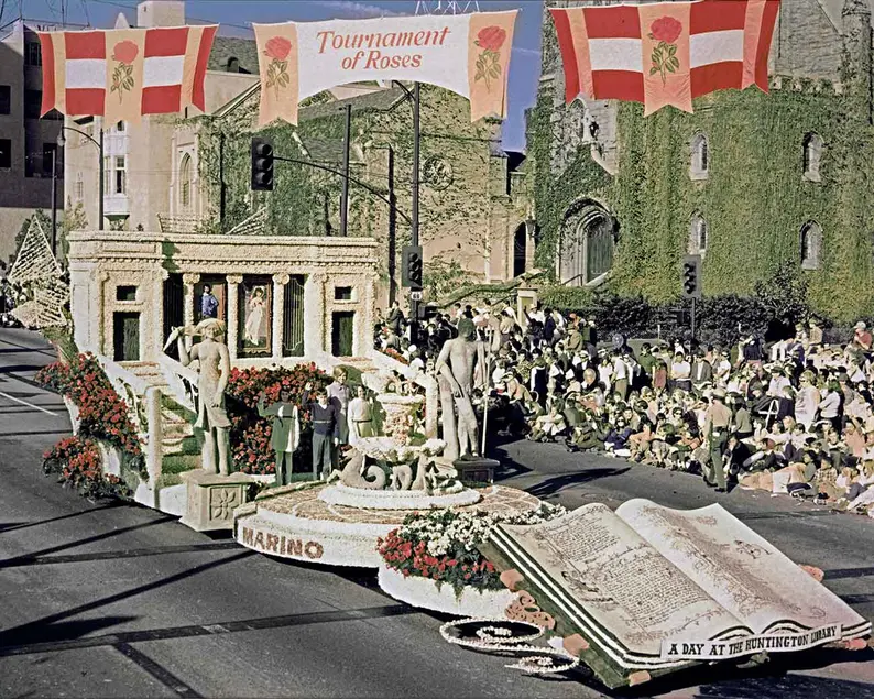 The Huntington's float in the 1969 Rose Parade®, sponsored by the city of San Marino, Calif.