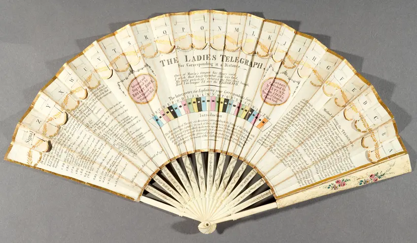 color photograph of 1798 hand fan