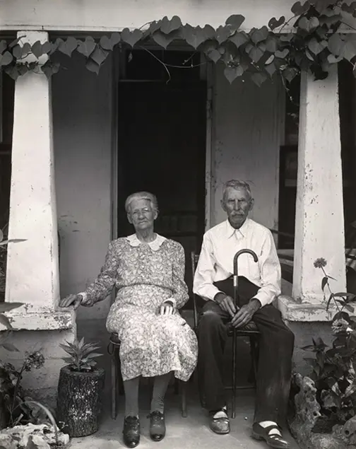 Mr. and Mrs. Fry of Burnet, Texas, 1941 Gelatin silver print Photograph by Edward Weston