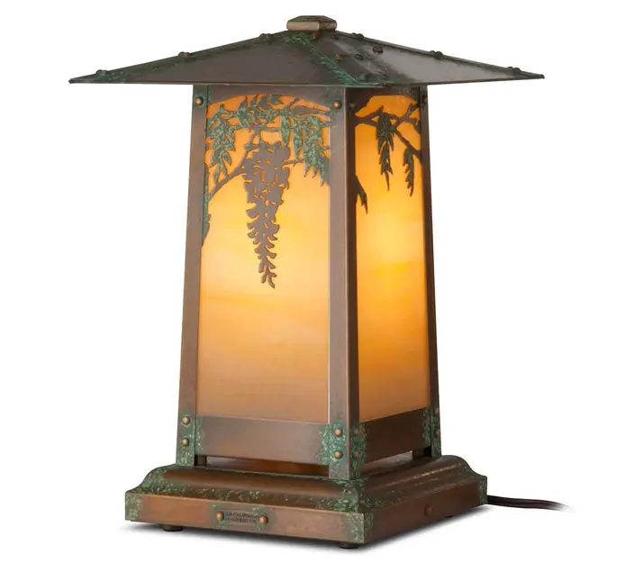 Arts & Crafts wisteria pedestal lamp by Old California Lantern Company, available in the Huntington Store beginning Jan. 14, 2015. Photo courtesy of The Huntington Library, Art Collections, and Botanical Gardens.