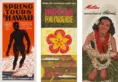 Three pamphlet covers about traveling to Hawaii.