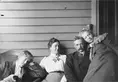 George S. Patton Jr., Ruth Patton, George S. Patton Sr., and Annie Patton on the porch of the Lake Vineyard house, ca. 1901. The Huntington Library, Art Collections, and Botanical Gardens.