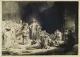 Etching of Jesus healing the sick by Rembrandt