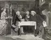 Samuel Johnson (far right) converses with his friend James Boswell (center) and author Oliver Goldsmith in an engraving titled “The Mitre Tavern,” 1880.  Courtesy of Loren Rothschild.