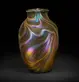 Tiffany Studios, Cypriote Vase, Favrile glass, 7 1/4 × 4 1/4 in. Collection of Stanley and Dolores Sirott, © David Schlegel, courtesy of Paul Doros. Image courtesy of The Huntington Library, Art Collections, and Botanical Gardens.