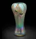 Tiffany Studios, Peacock Vase, Favrile glass, 11 7/8 × 5 3/8 in. Collection of Stanley and Dolores Sirott, © David Schlegel, courtesy of Paul Doros. Image courtesy of The Huntington Library, Art Collections, and Botanical Gardens.