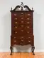 Chippendale Carved Cherry Wood Bonnet‑Top Highboy