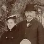 Clara Huntington and her father, Henry E. Huntington, ca. 1900. Detail from a group family portrait taken in Oneonta, New York, where both Henry and Clara were born. The Huntington Library, Art Museum, and Botanical Gardens.