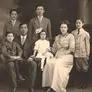 Portrait of the See Family, including Fong See (third from left) and Letticie “Ticie” Pruett (second from right) and their five children, 1914. Unknown photographer. The Huntington Library, Art Museum, and Botanical Gardens. 