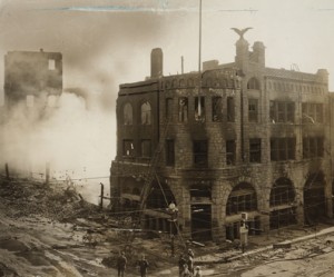 ruins Photo of burned ruins of the Times building