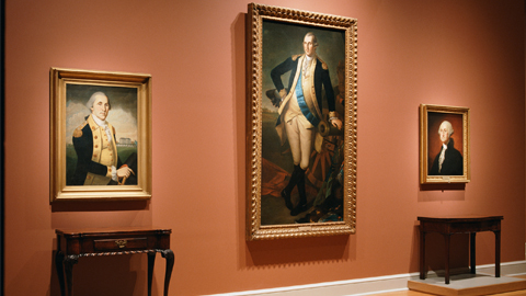Three Washington portraits in the Scott Galleries. Three Washington portraits in the Scott Galleries.