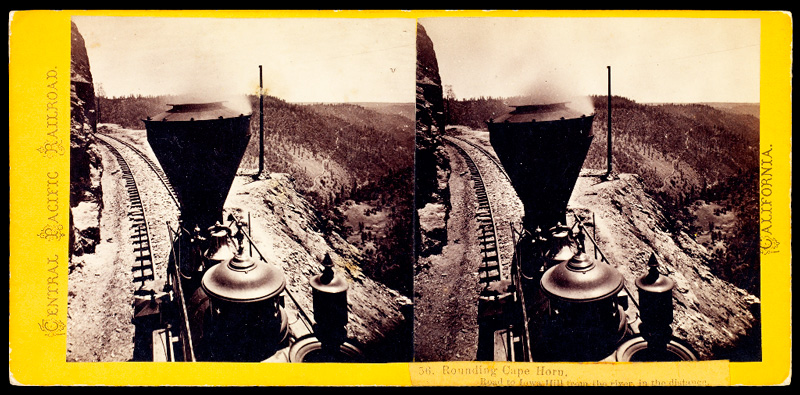 photCL_184_056r Hart stereo card depicting a train