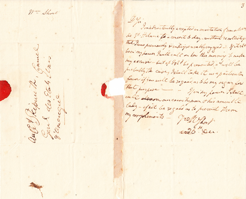 Letter from William Short to Fulwar Skipwith Jr., Dec. 26, 1795. Huntington Library, Art Collections, and Botanical Gardens.