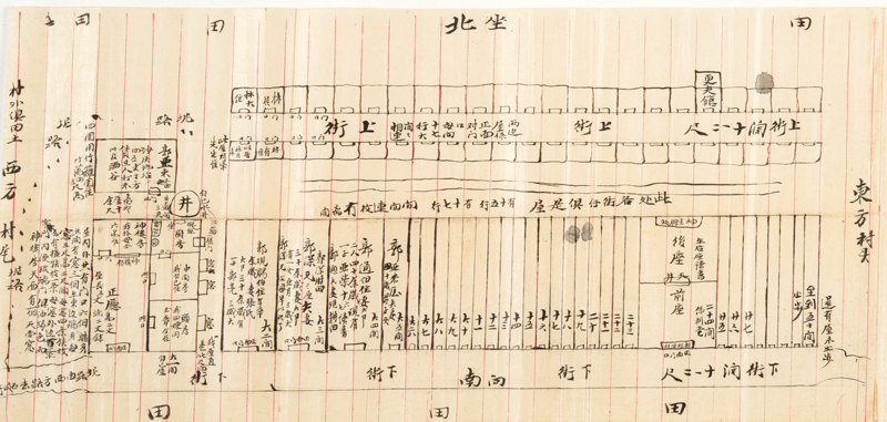 Chinese coaching scroll with map details