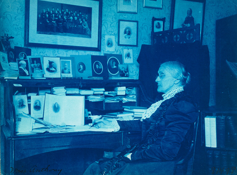 Frances Benjamin Johnston (1864–1952), portrait of Susan B. Anthony, cyanotype print, Rochester, N.Y., 1899.