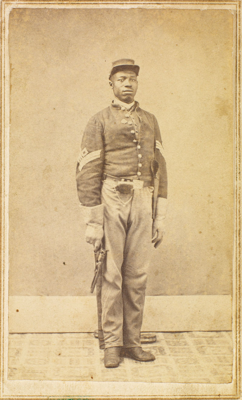 An unidentified African-American soldier from the 22nd United States Colored Infantry, ca. 1865. Huntington Library, Art Collections, and Botanical Gardens.