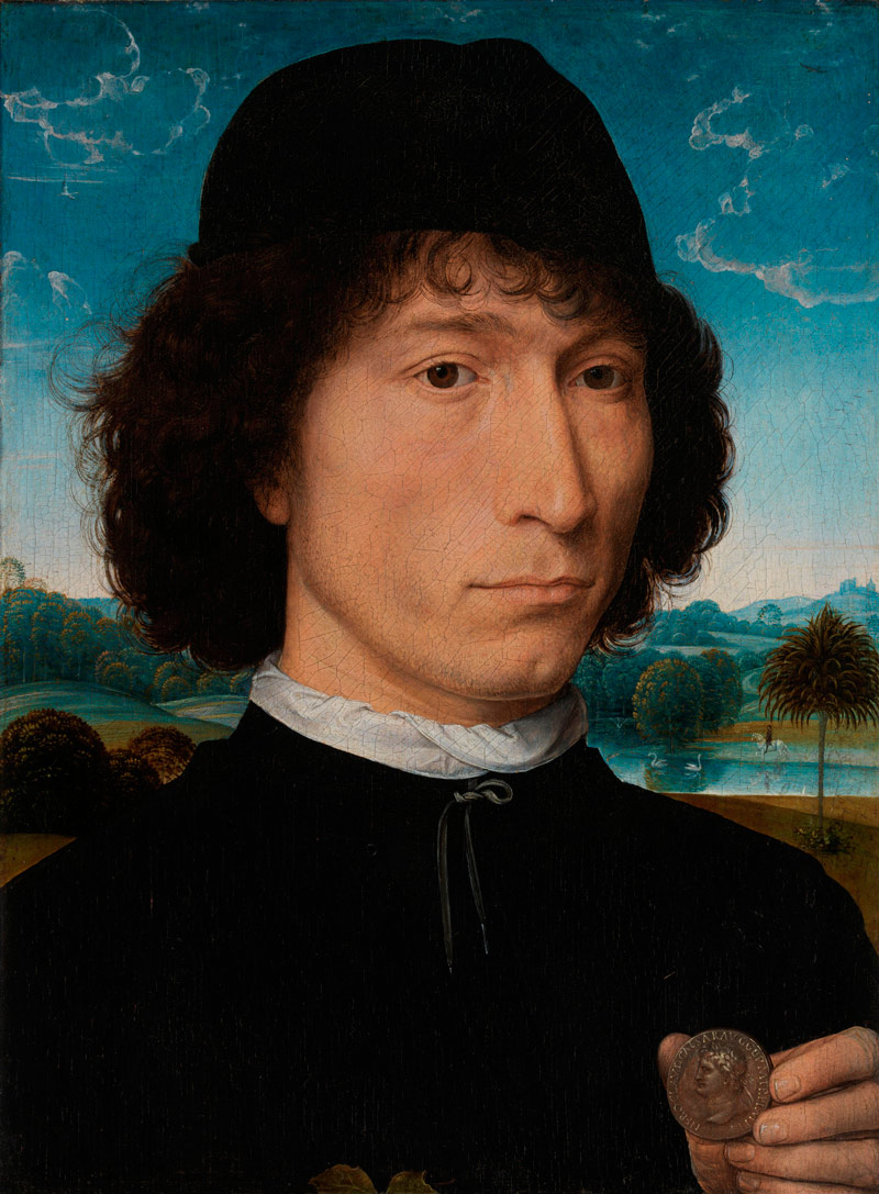 Hans Memling (ca. 1430–1494), Portrait of a Man with a Coin of the Emperor Nero, ca. 1471–74