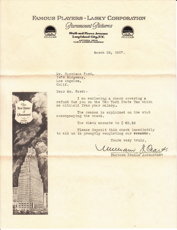 The Ford papers reveal the mundane details of the working life of an actor.
