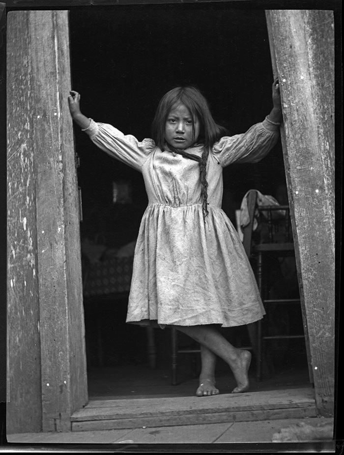 Genevieve Brooks (Yurok) at Requa, Calif., ca. 1910.