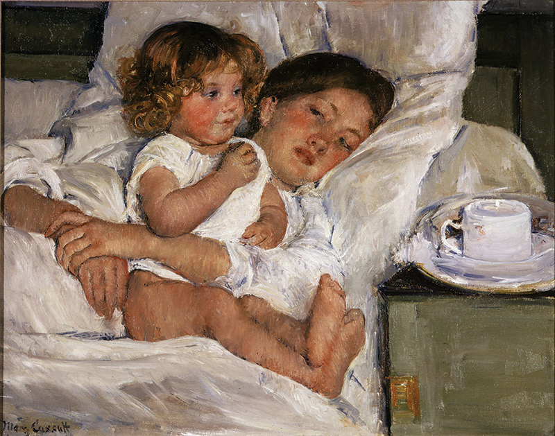 Mary Cassatt's Breakfast in Bed (1897) is one of the best-loved mother-and-child portraits at The Huntington.