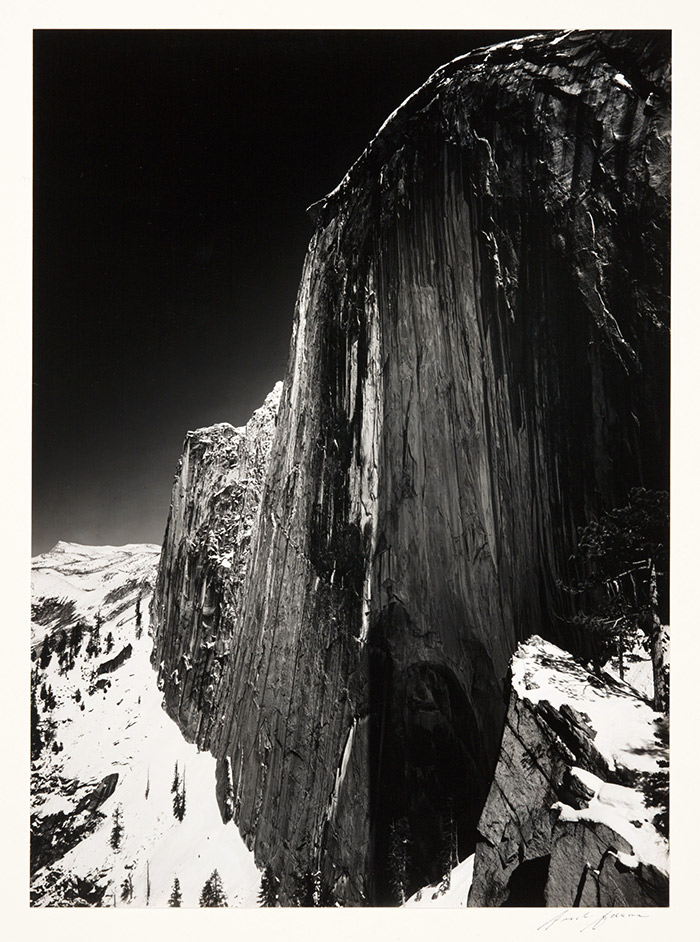 Monolith, the face of Half Dome, 1927. Photograph by Ansel Adams (1902–1984). Gelatin silver print, 11 ¼ x 8 in. © 2015 The Ansel Adams Publishing Rights Trust. Gift of George Melvin Byrne and Barbara S. Barrett-Byrne.