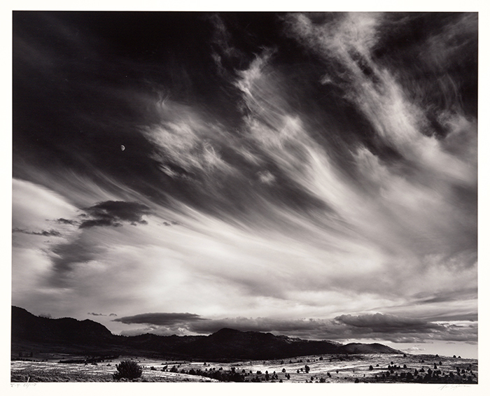 Moon and Clouds, Northern California, 1959. Photograph by Ansel Adams (1902–1984). Gelatin silver print, 15 ½ x 19 ½ in. © 2015 The Ansel Adams Publishing Rights Trust. Gift of George Melvin Byrne and Barbara S. Barrett-Byrne.