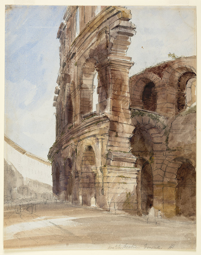 James Holland (British, 1800-1870), Verona, Amphitheater, n.d., watercolor over pencil. The Huntington Library, Art Collections, and Botanical Gardens.