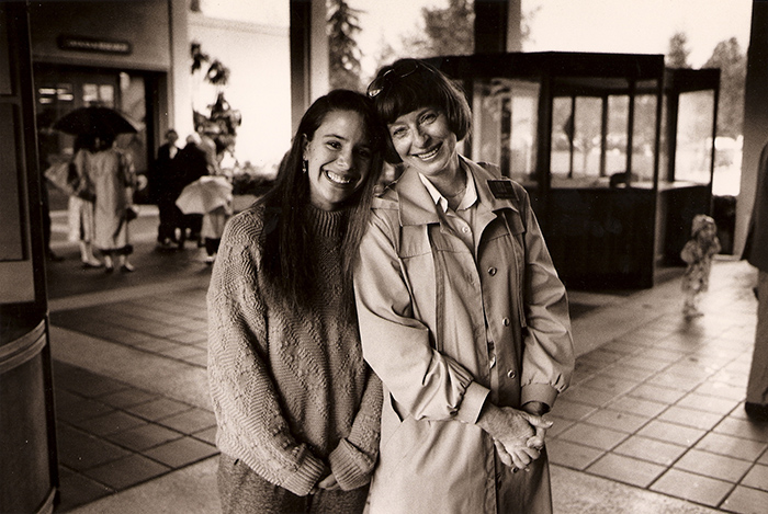 During her 25-year career at The Huntington, Peggy Bernal (seen here in the 1990s with her daughter, Victoria) made major contributions in several areas, including fundraising, communications, and publishing.